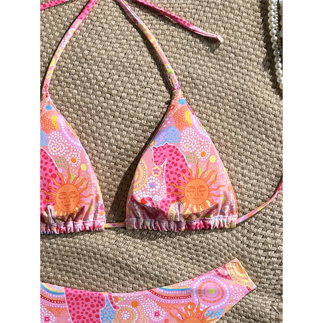 S - XL 2026 Bedruckter Neckholder-Bikini Damen-Badeanzug Zweiteiliger Bikini-Set Brasilianischer Badeanzug Badebekleidung V8280 – Detail 8