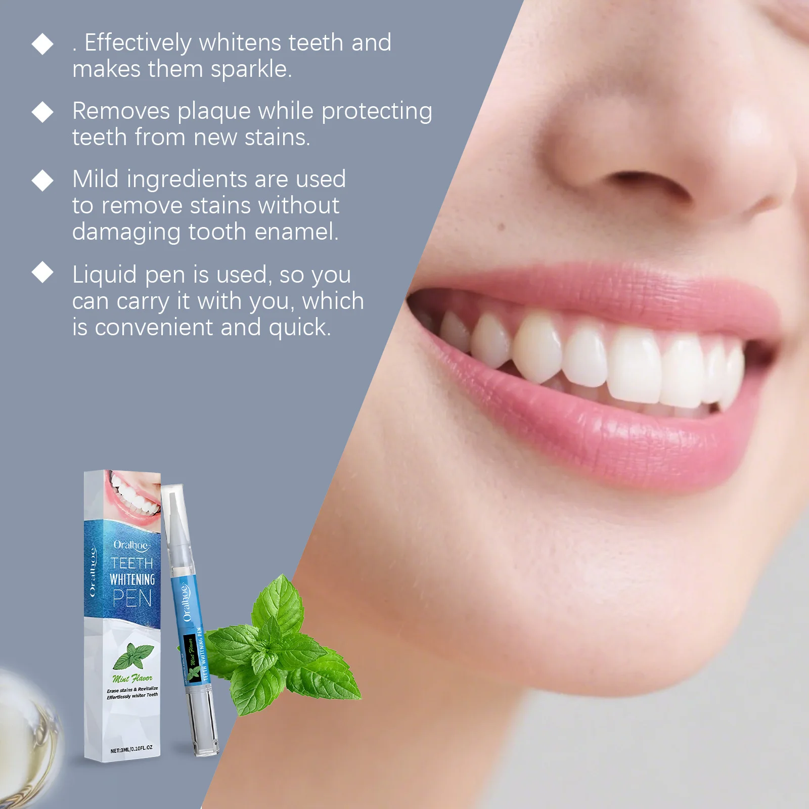 قلم تبييض الأسنان إزالة بقع الأسنان الحساسة لا حساسية غير مؤلم جميل ابتسامة بيضاء نكهة النعناع سطع العناية بالفم