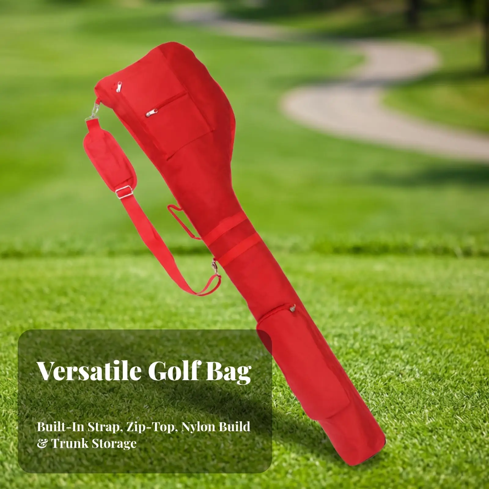 Durable Nylon Golf Club Carrier with Multiple Pockets for Golf Balls Tees Personal Items