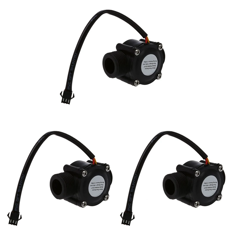 HOT SALE 3X 1-60L/Min DC 5-24V Hall Effect Water Flow Sensor Counter Meter FS300A