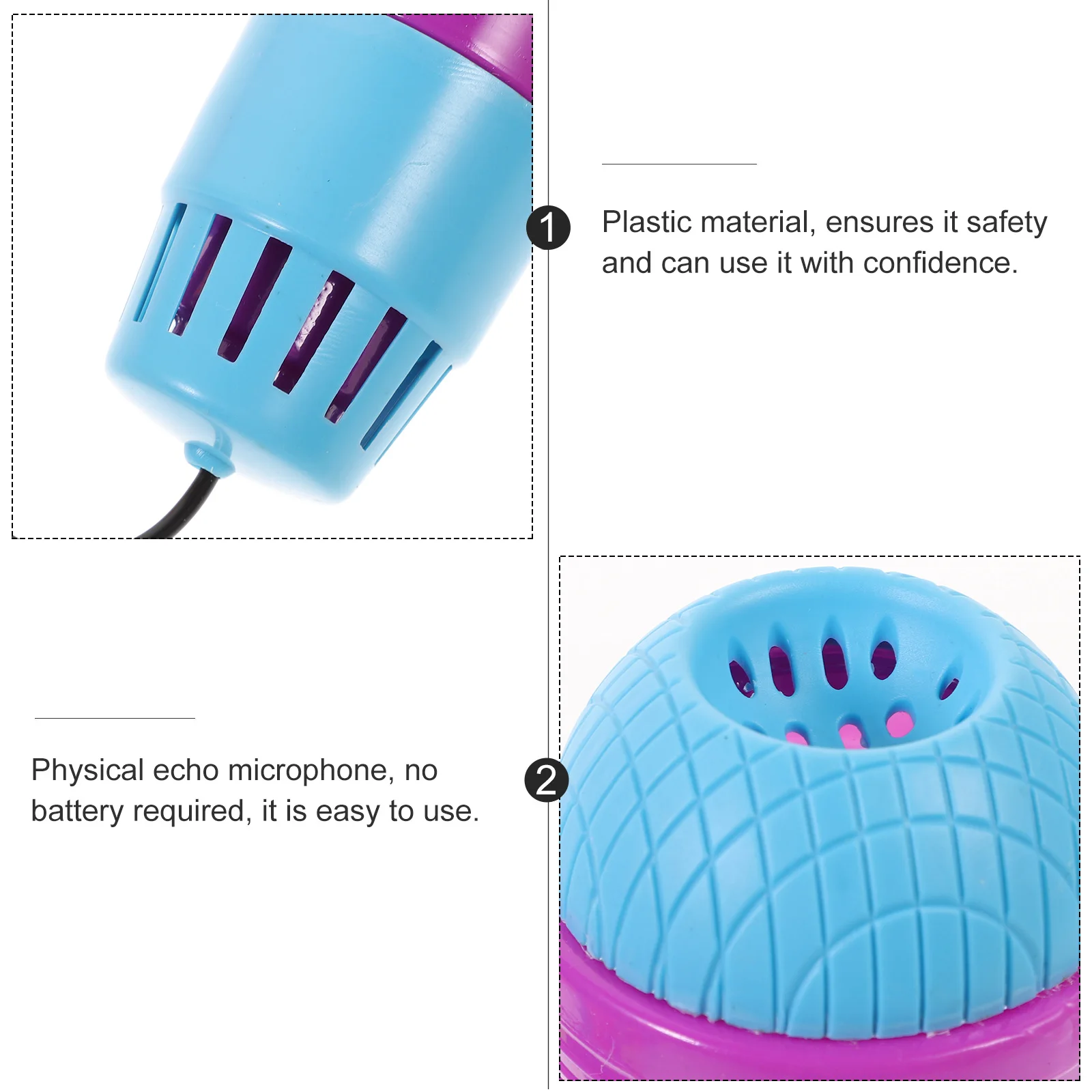 6 قطعة ميكروفون صدى لون مشرق مدمج خفيف الوزن صوت تضخيم الاطفال حفلة الغناء مرحلة متعة عطلة الشواء نزهة