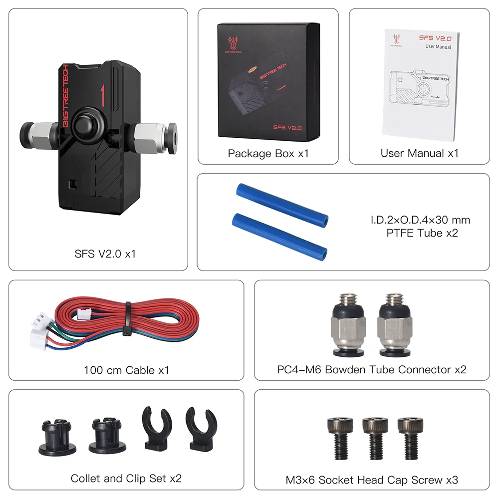 Bigtreetech sensor de filamento inteligente btt sfs v2.0 módulo de detecção de ruptura monitor de filamento peças de impressora 3d para skr v1.4 mini e3