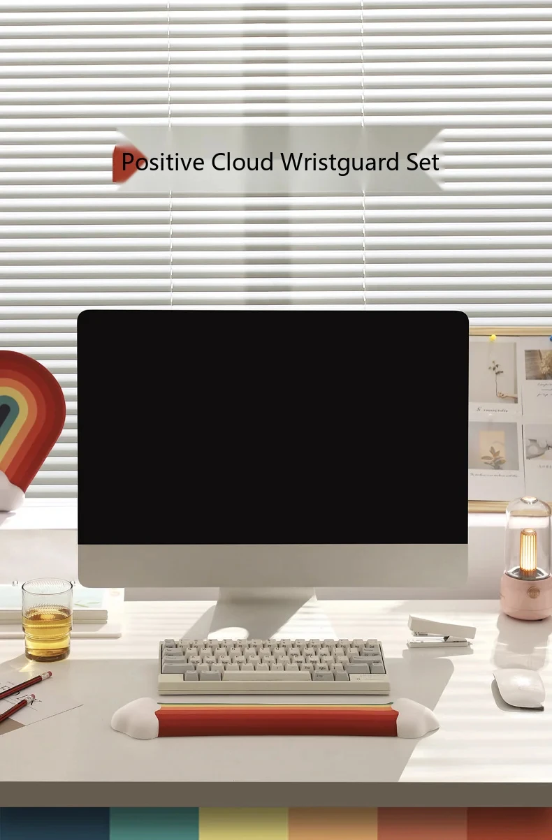 Cloud Rainbow Silikon-Handgelenkauflage Mauspad Ergonomische Schreibtischunterlage für Büro und Gaming 4 Farboptionen 2 Größen – Detail 1