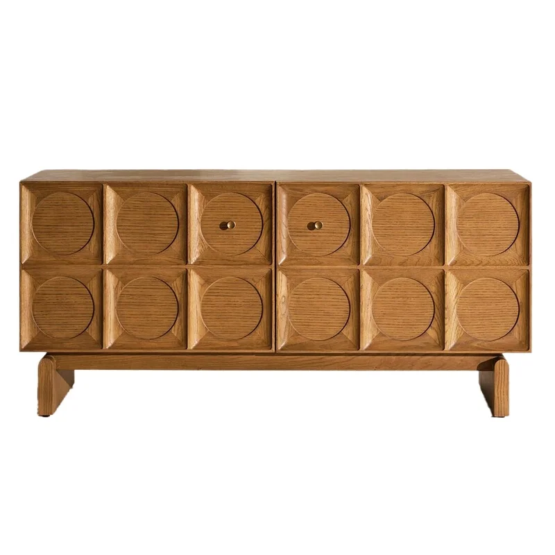 

Medieval wabi sand solid wood furniture living room dining room dining side cabinet personality creative art retro cabinet
