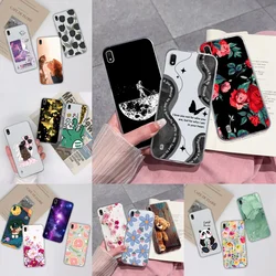 Case For Samsung Galaxy A10 A10S A10E Transparent Pretty Flowers Soft Silicone Phone Cover For SamsungGalaxyA10 A 10S A10E Funda