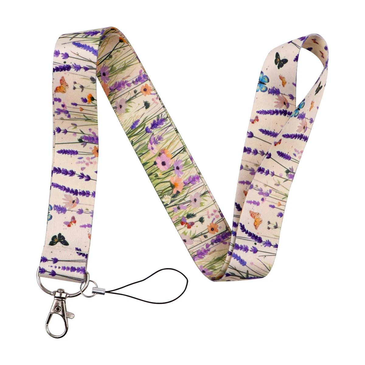 Lavender Lanyard Strap for Cellphone Key Chains ID Card Badge Holder Keychain Hanging Rope Keycord Neckband Phone Accessories