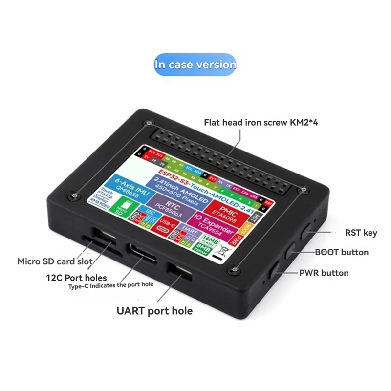 ESP32-S3 2.41 بوصة AMOLED لوحة تطوير شاشة لمس 600X 450 ESP32 عرض مع حافظة لـ HMI LVGL GUI ESP-IDF-N33R