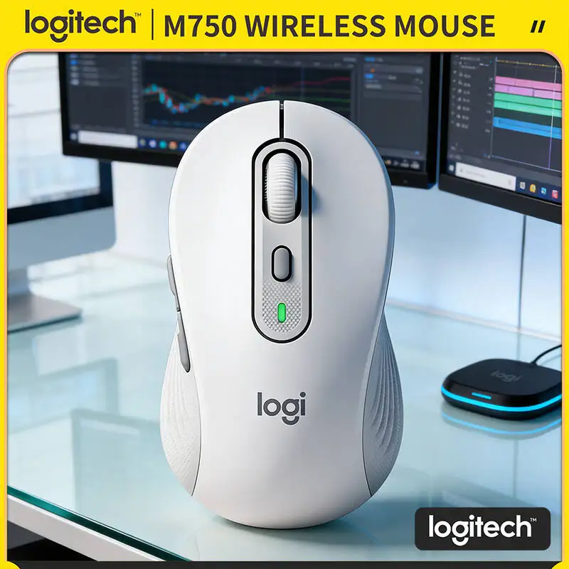 

Офисная мышь M750 Bluetooth — пользовательские кнопки, мягкие ручки, прокрутка SmartWheel, аккумулятор 20 месяцев, совместимость с ПК-планшетом
