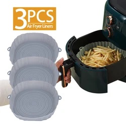 Pot en silicone réutilisable pour friteuse à air, poêle à griller jetable, polymères pour la cuisine, panier à pizza, friteuse à air, cuisson au four, escalade, 1 pièce, 2 pièces, 3 pièces