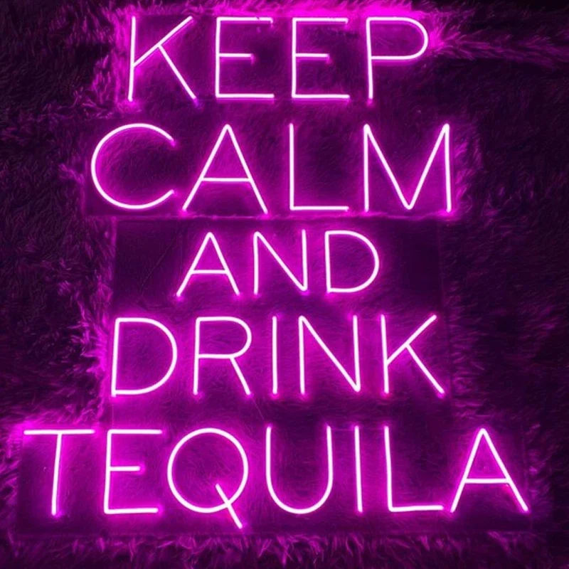 Keep Calm and Drink Tequila Neon Sign ,Custom Led Neon Light,  Bar Neon Signs， Aesthetic Bar Night Lighting Decoration