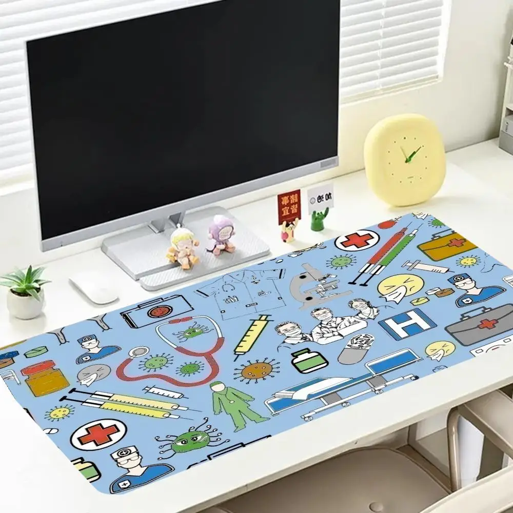 Large Size Playmat Mousepad Cartoon Medicine Hospital Print For Laptop Bedroom Learning Office Desktop Mat