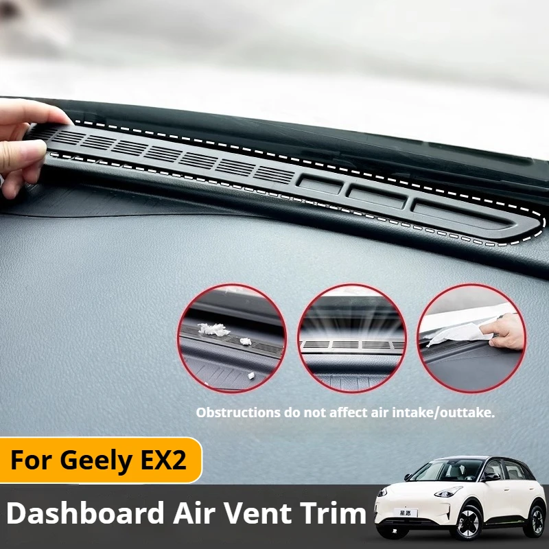 For Geely EX2 Car Dust Strip for The Air Outlet of The Central Control Dashboard Decorative Cover for Air Conditioning Outlet