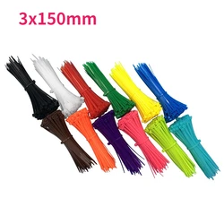 3x150mm Self-locking Nylon Cable Ties Plastic Cable Zip Tie Wire Binding Wrap Straps 13 Colors