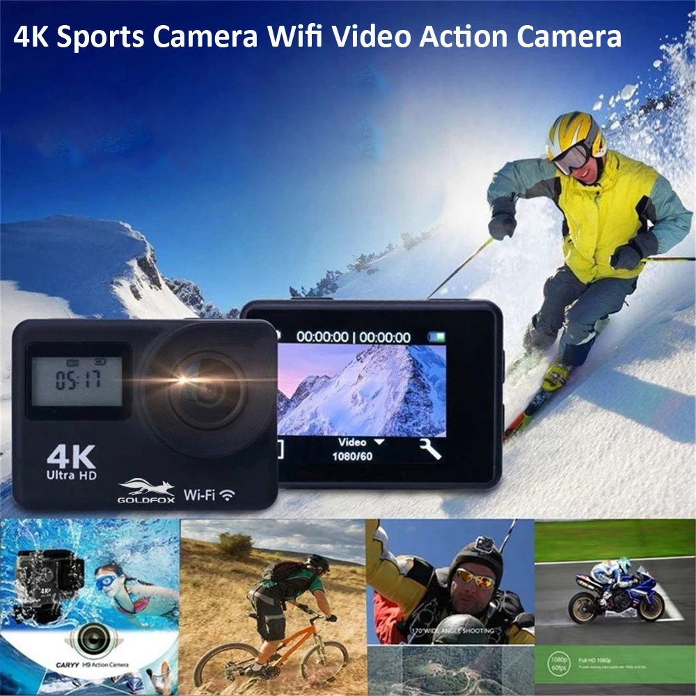 4K กีฬา DV WIFI 170D รีโมทคอนโทรลกันน้ำกลางแจ้งกีฬา Pro Cam HD กล้อง DV หมวกกันน็อกดำน้ำกล้อง