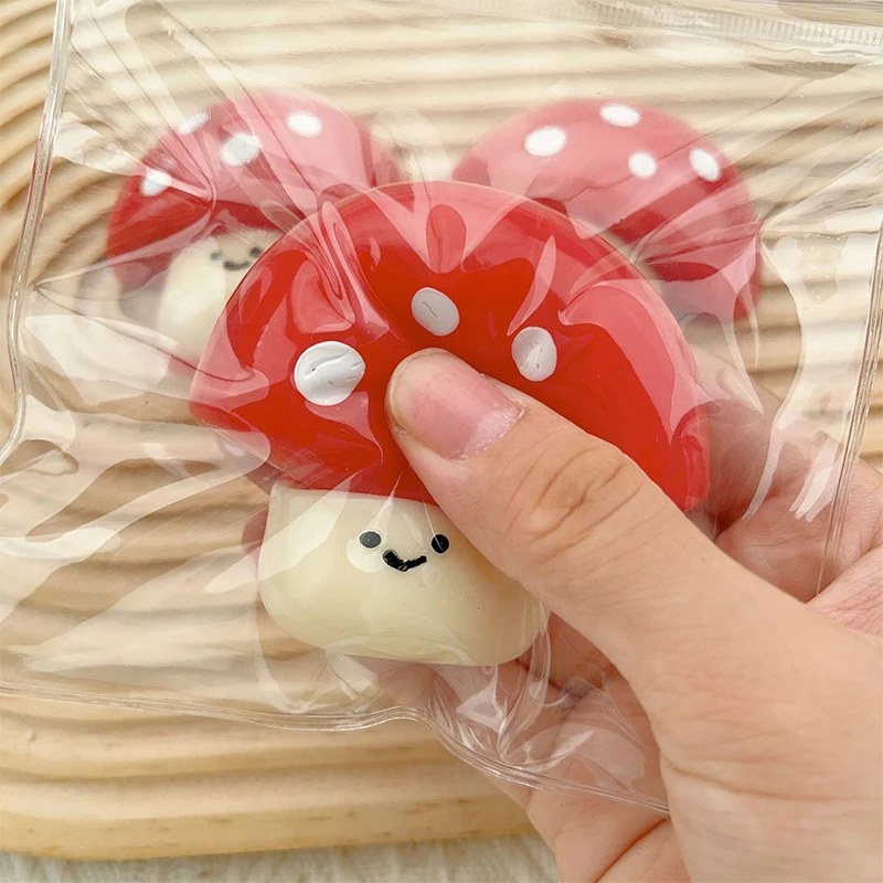 Cute Mushroom Squeeze Toy Mochi Toy Soft Stress Relief Toys Cute Mushroom Squishy Toy Stress Release Hand Relax Gifts