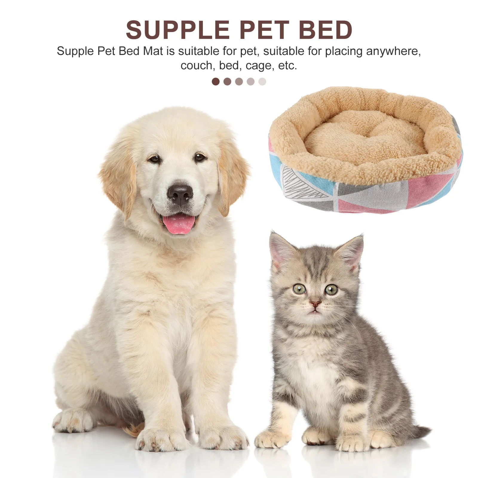 

Cat Bed Dog Small Pets Beds Cozy Sofa Cushion for Cats Round House Cushions Pad