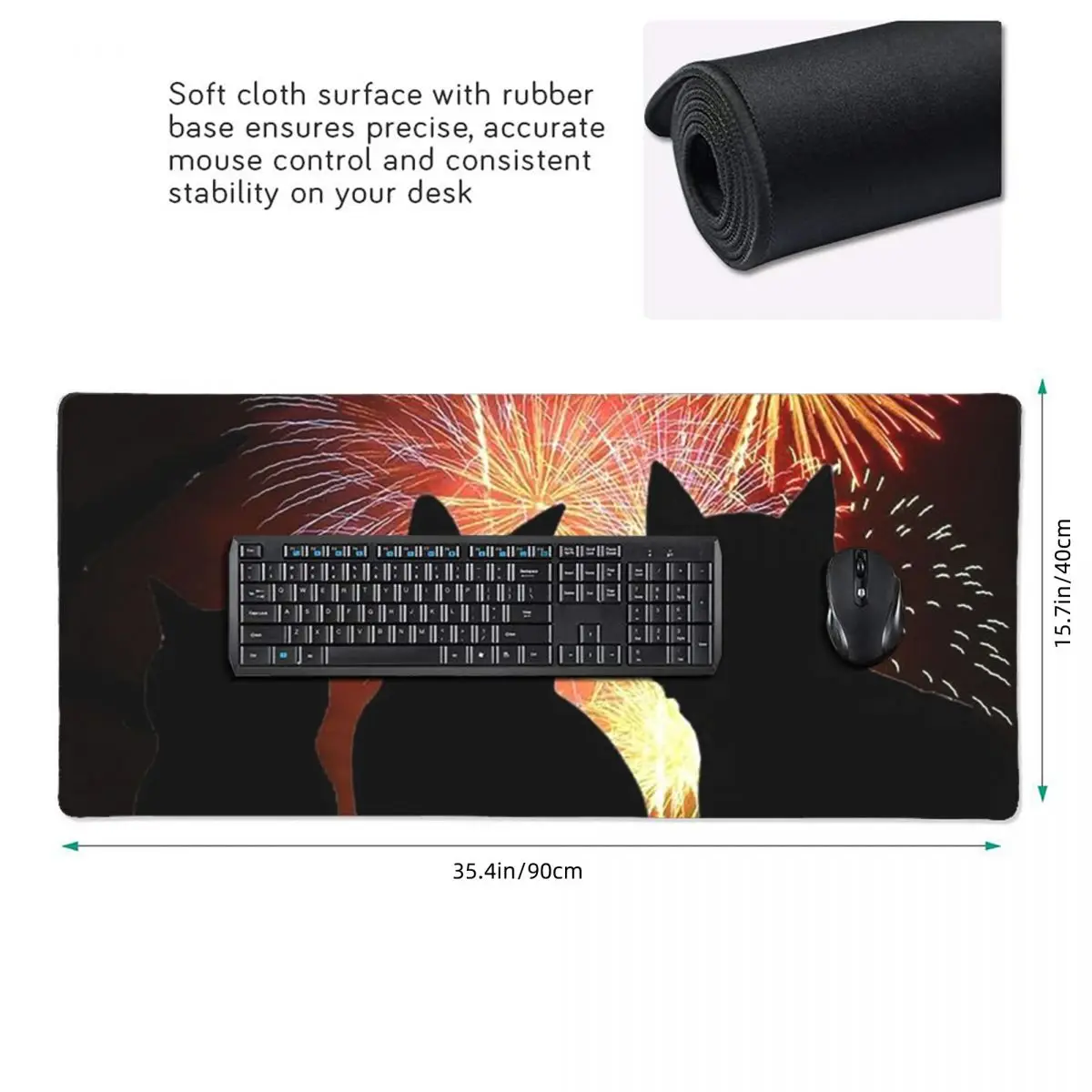 Kitten Urban Night Landscape Large Mouse Pad Computer Keyboard Mouse Mat Gamer PC Laptop Desk Mat Office Table Mats