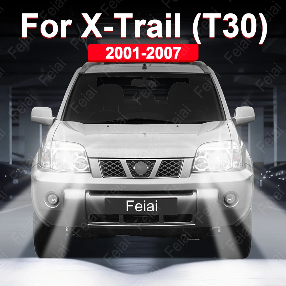 Bombillas LED para Faros Delanteros de Nissan X-Trail T30 2001 2002 2003 2004 2005 2006 2007, Accesorios Xtrail, Faros Delanteros LED Súper Brillantes para Automóvil