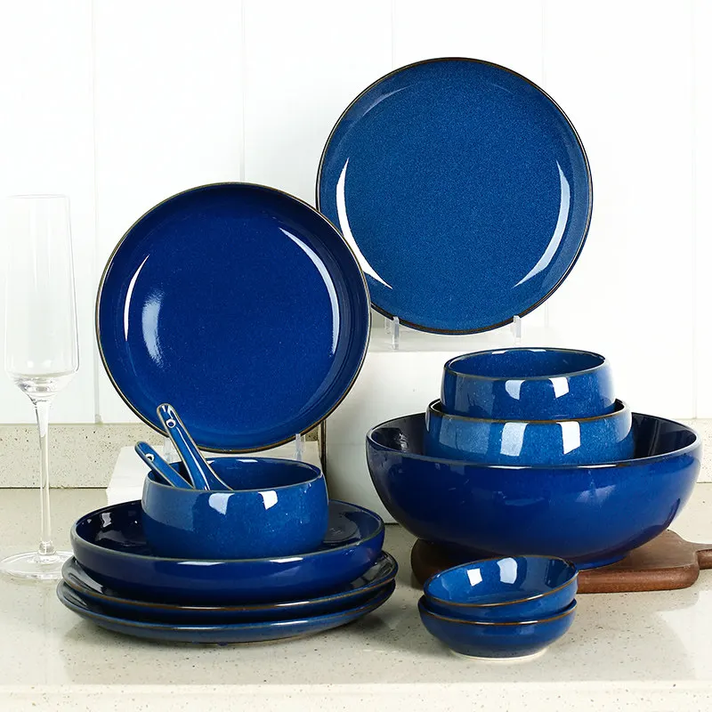 Dish set Household thickened creative simple personalized rice bowl Soup bowl Microwave oven special combination ceramic