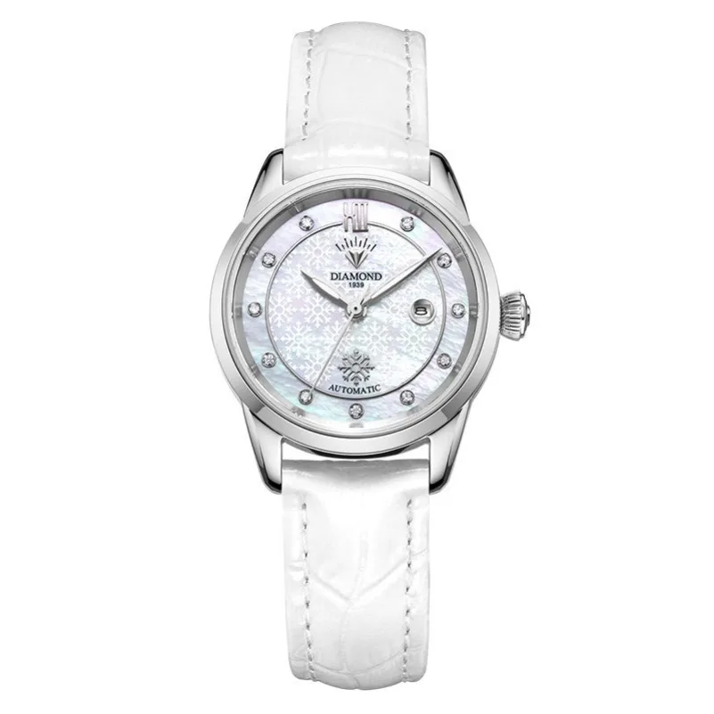 Diamond Brand Watch Girl Simple Diamond Set Niche Style Women's  Light Luxury Women'  Rose Gold Mechanical
