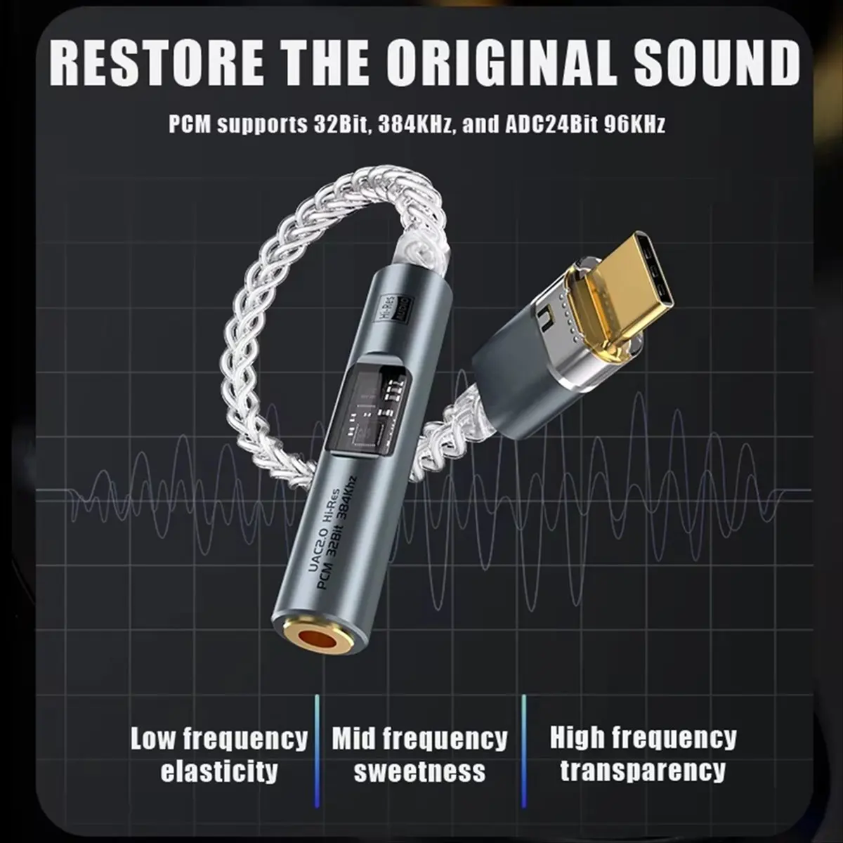 BA23 USB Typ C auf 3,5 mm Klinke Adapter Kopfhörerverstärker USB C Audio AUX Konverter Decoder CX31993 PCM 32Bit 384KHz A
