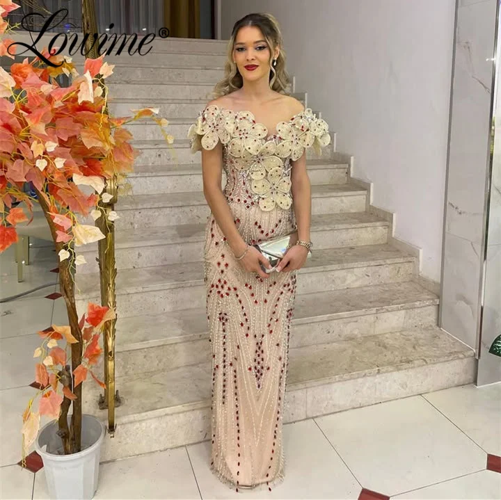 

Вечерние платья с открытыми плечами в цветочном стиле, индивидуальный пошив, арабский бордовый цвет, с кристаллами и бисером, прямое платье для выпускного вечера, женские нарядные платья для торжественных мероприятий