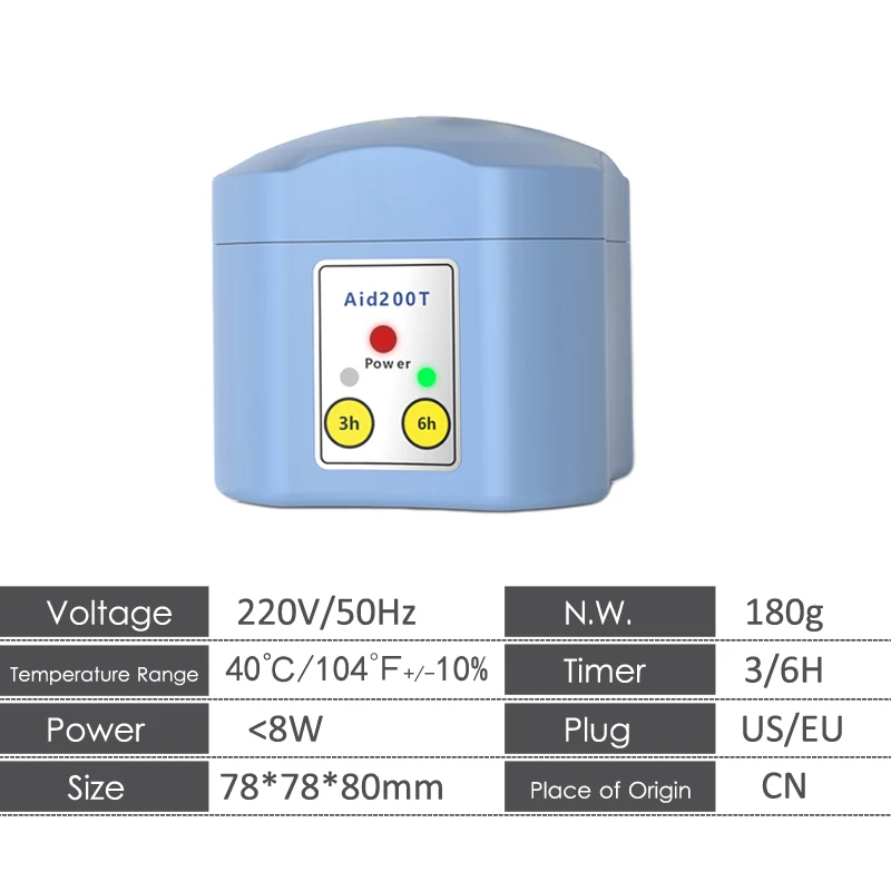 Ear Hearing Aid Dryer Box 3/6H Timer 220V Drying Dehumidifier Dry Box Moisture Proof Storage Case for Sound Amplifier Device