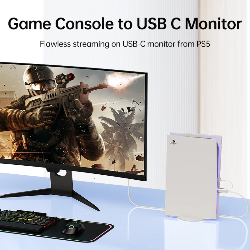 HDMI-Compatible to Type-C Conversion Cable 4K@60Hz Support Touch Screen Monitorfor Host Computer HDMI Connect USB C 3.1