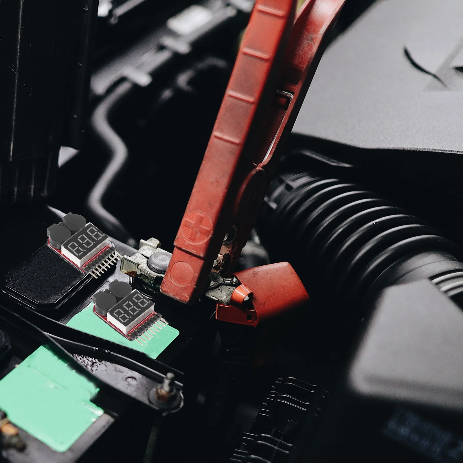 

2pcs Tester Buzzer Alarm Lipo RC Voltage Monitor LED Indicator Compact Design Various Batteries Electrical Testers