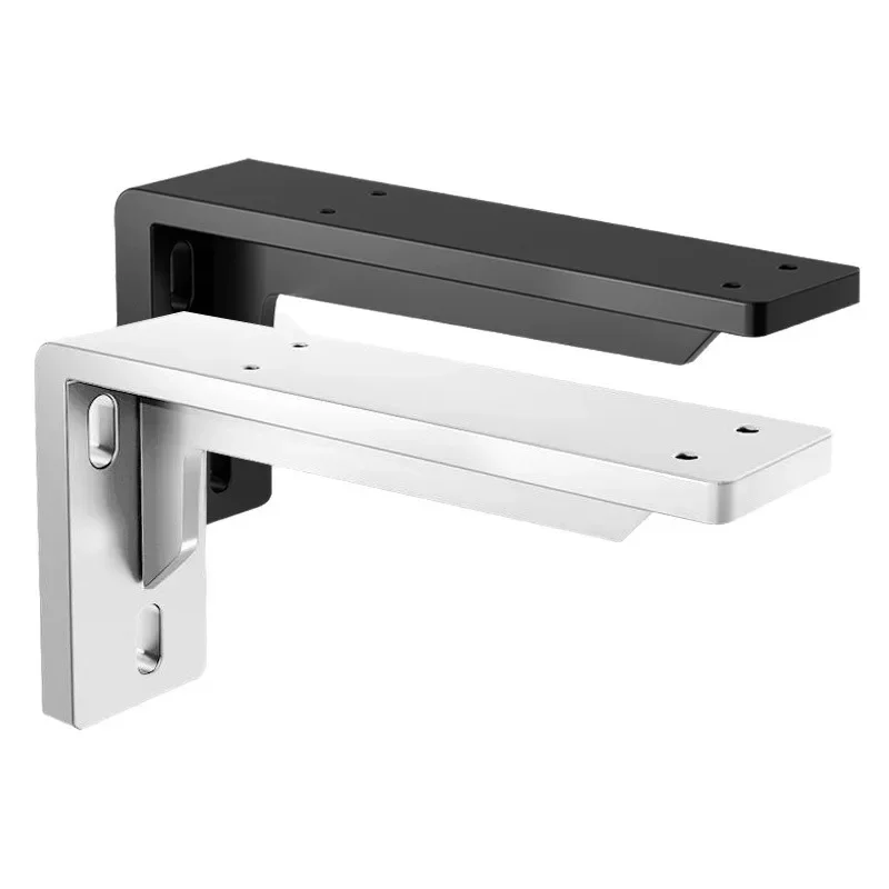 yesThickened Black Steel Floating Shelf Brackets – Heavy Duty L Shaped Support, Wall Mount Angle Brackets for Shelves Sturdy Tri