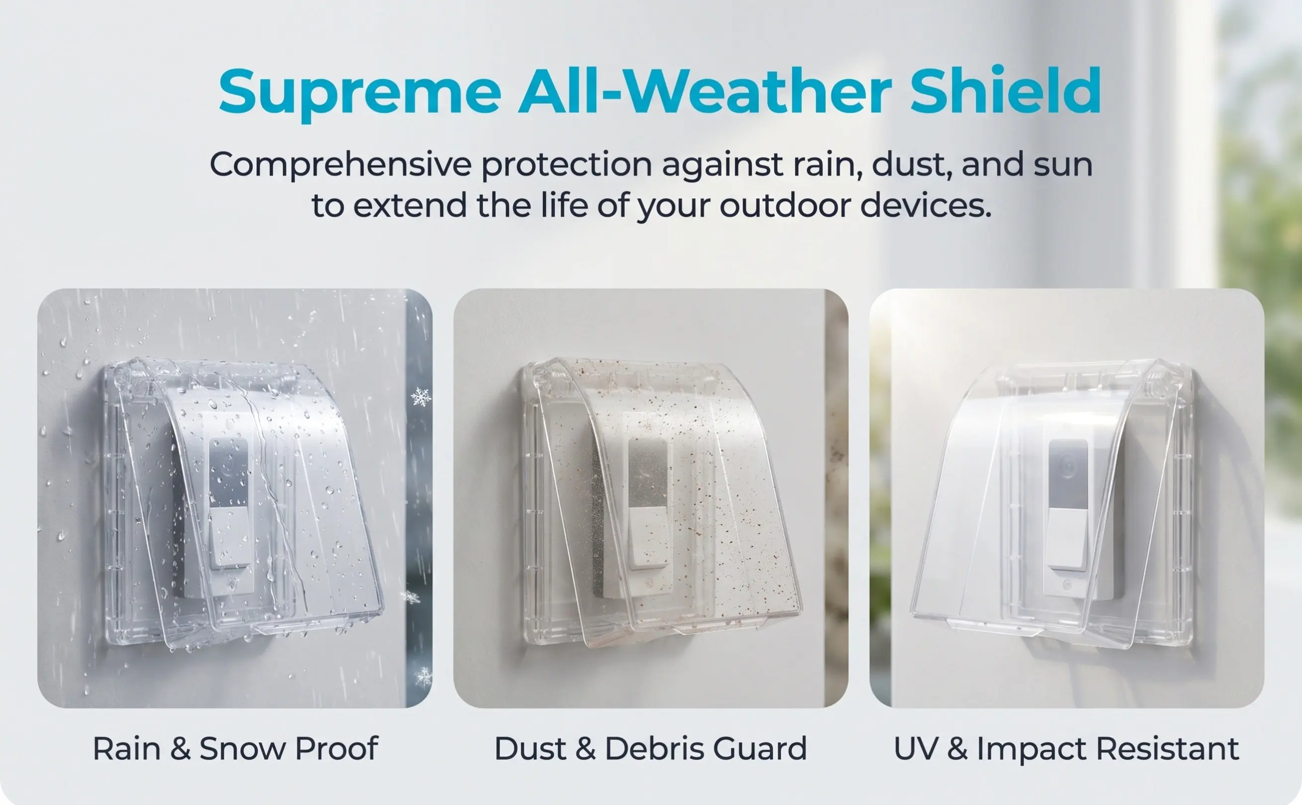Doorbell Cover Waterproof Switch Box Plastic Protective Case Transparent Rain Cover for Control Attendance