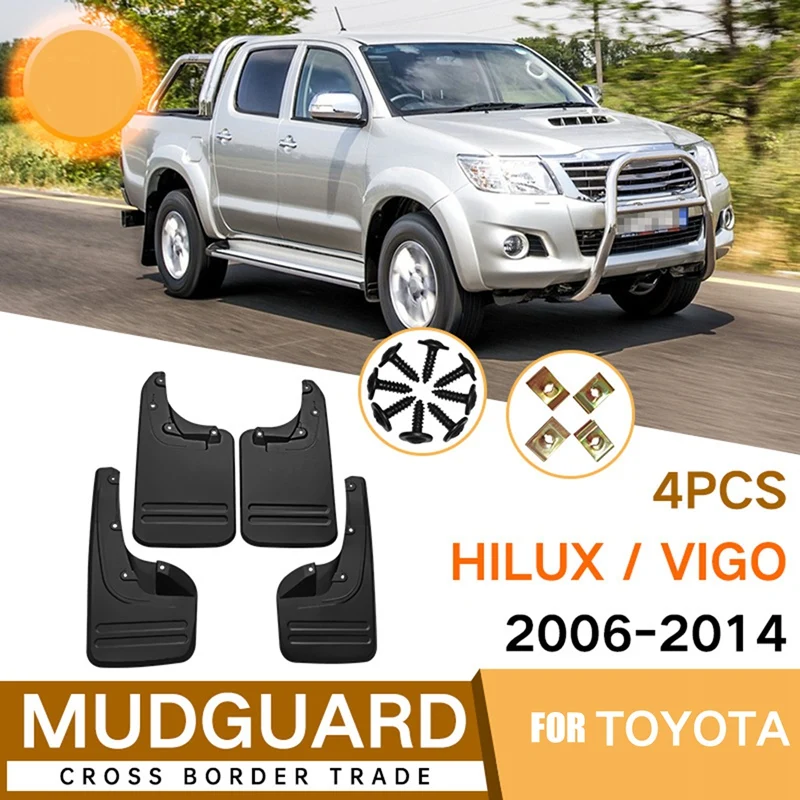 Car Mudguards For Toyota Hilux Vigo 4WD 2006-2014 Fender Mud Guard Flap Splash Flaps Mudflapor Accessories