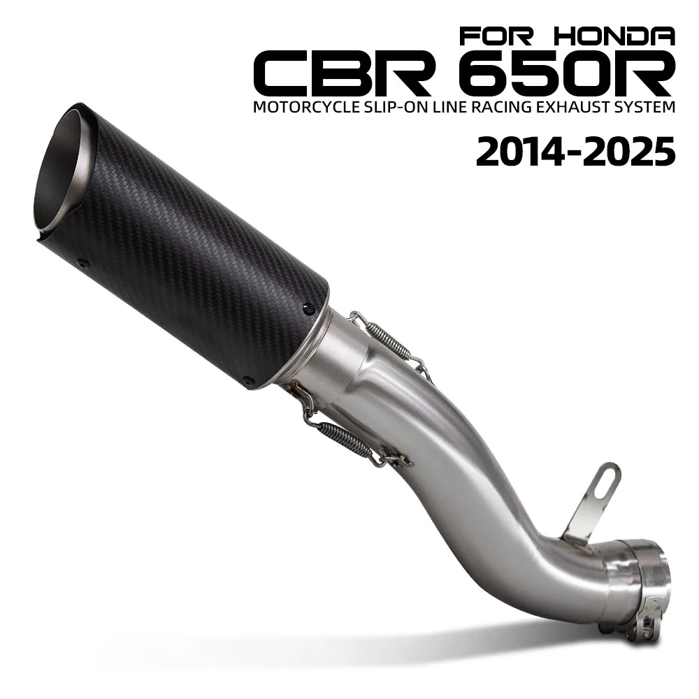 

motobike exhaust muffler For Honda CBR650R CB650R CBR650F CB650F 2014-2026 moto carbon tailpipe racing escape tube Slip on line