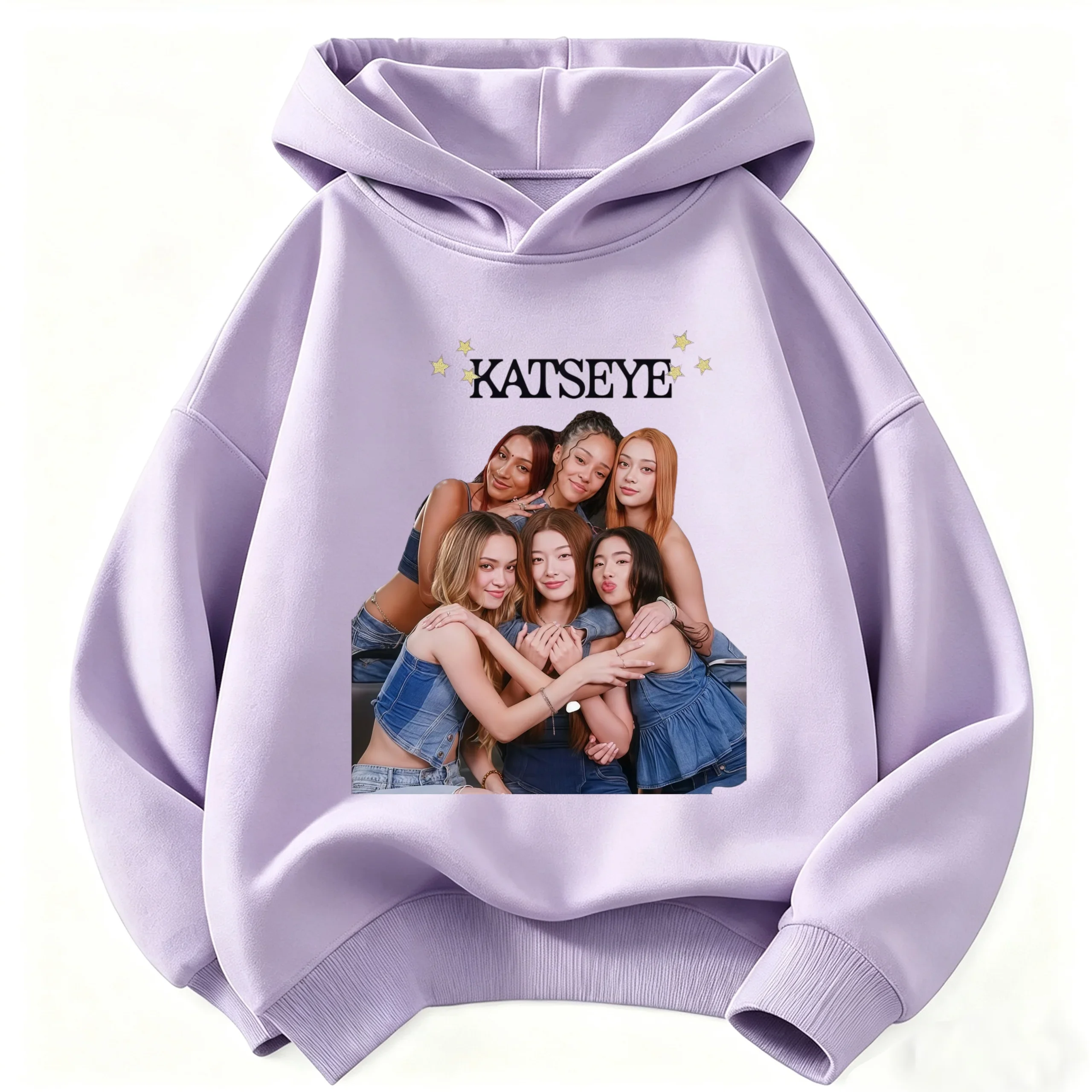 Kinder KATSEYE Grid Portrait Debut Single Hoodie, Lockerer Kapuzenpullover für Jungen und Mädchen, Grafik-Pullover, Fan-Merch, Alltags-Oberteil – Detail 4