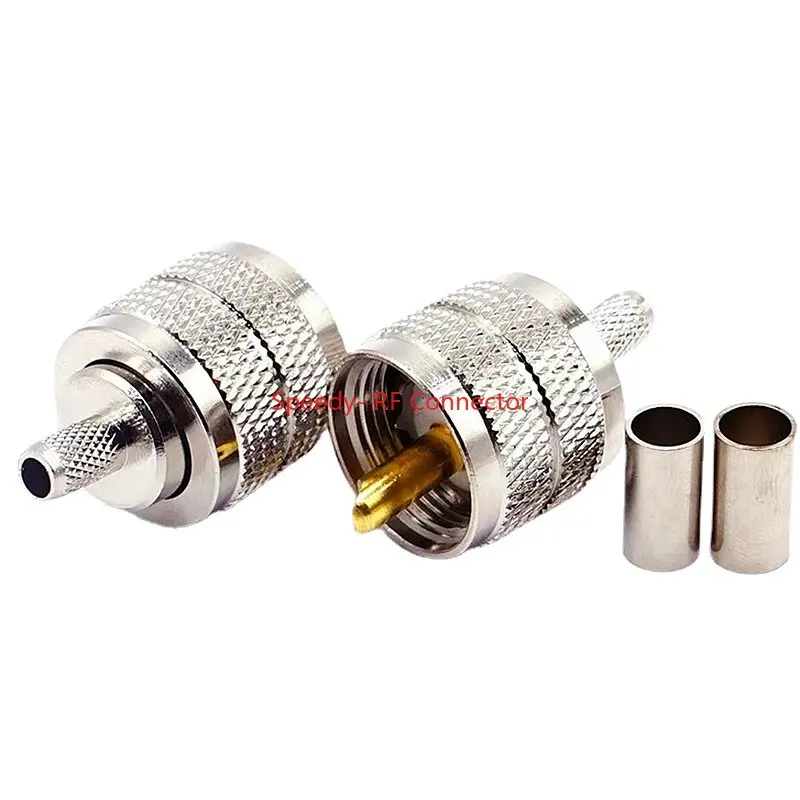 2PCS SL16 PL259 SO239 UHF Male Female Connector UHF SO-239 PL-259 for RG58 RG142 LMR195 RG400 Cable Coax Adapter Fast Delivery