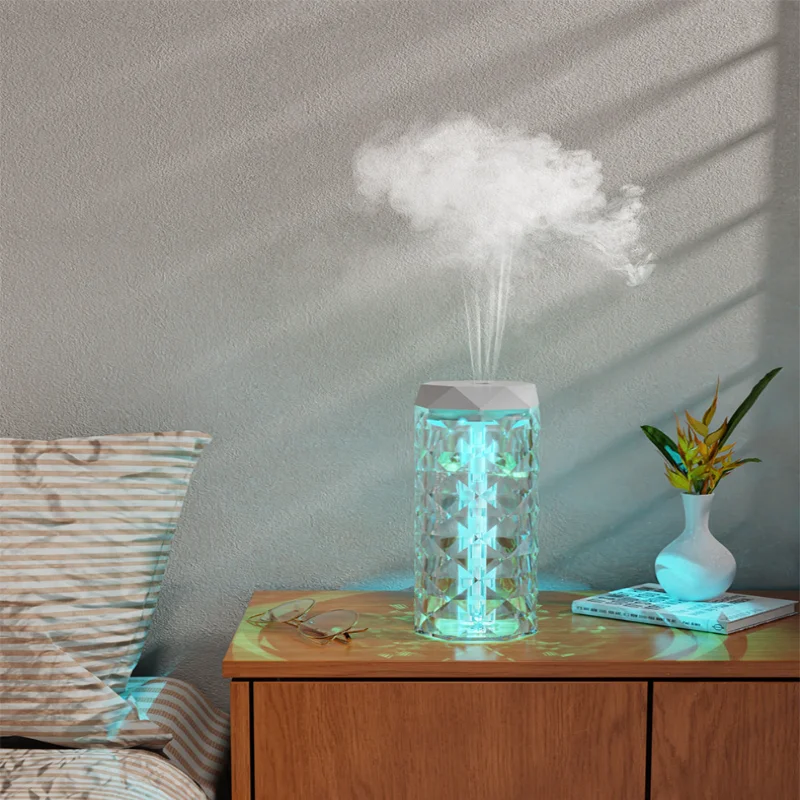 Mini humidificador USB con luz nocturna RGB, control de niebla de 2 velocidades, funcionamiento silencioso para el hogar, la oficina, el coche, los viajes, la habitación del bebé - Porta