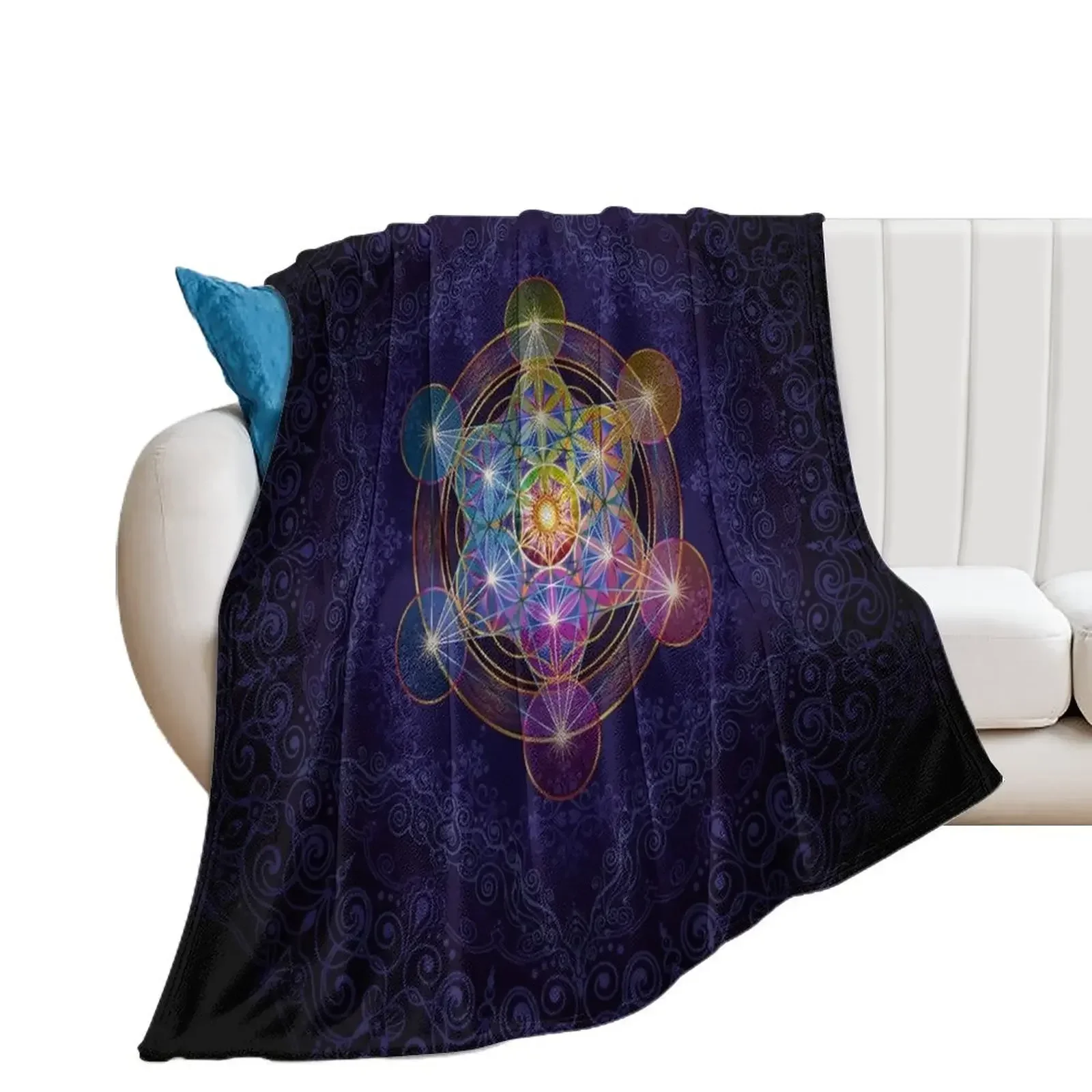 

Metatron's Cube Merkabah Throw Blanket Bed Picnic Blankets