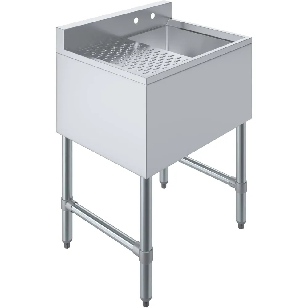 

Stainless Steel Single Bowl Under Bar Sink with 24x19 Dimensions and 12-Inch Left Drainboard
