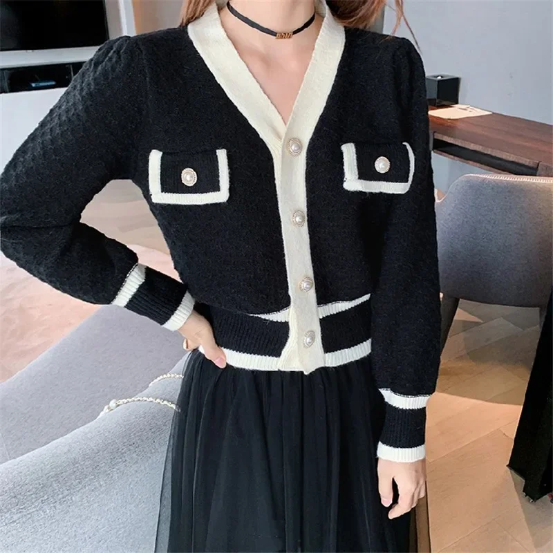 Work Jumpers Autumn Winter Cardigan Long Sleeve Pearls Sweater Women Spring Y2k Spring 2023 Button Sweaters Y2k Pullovers