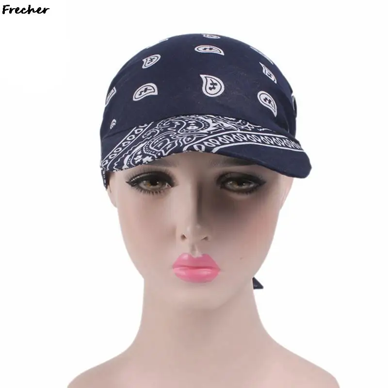 Fashion Sun Visor Breathable Cotton Muslim Hijab Caps Outdoor Beach Headscarf Women Men Holiday Party Headwear Turban Bandana