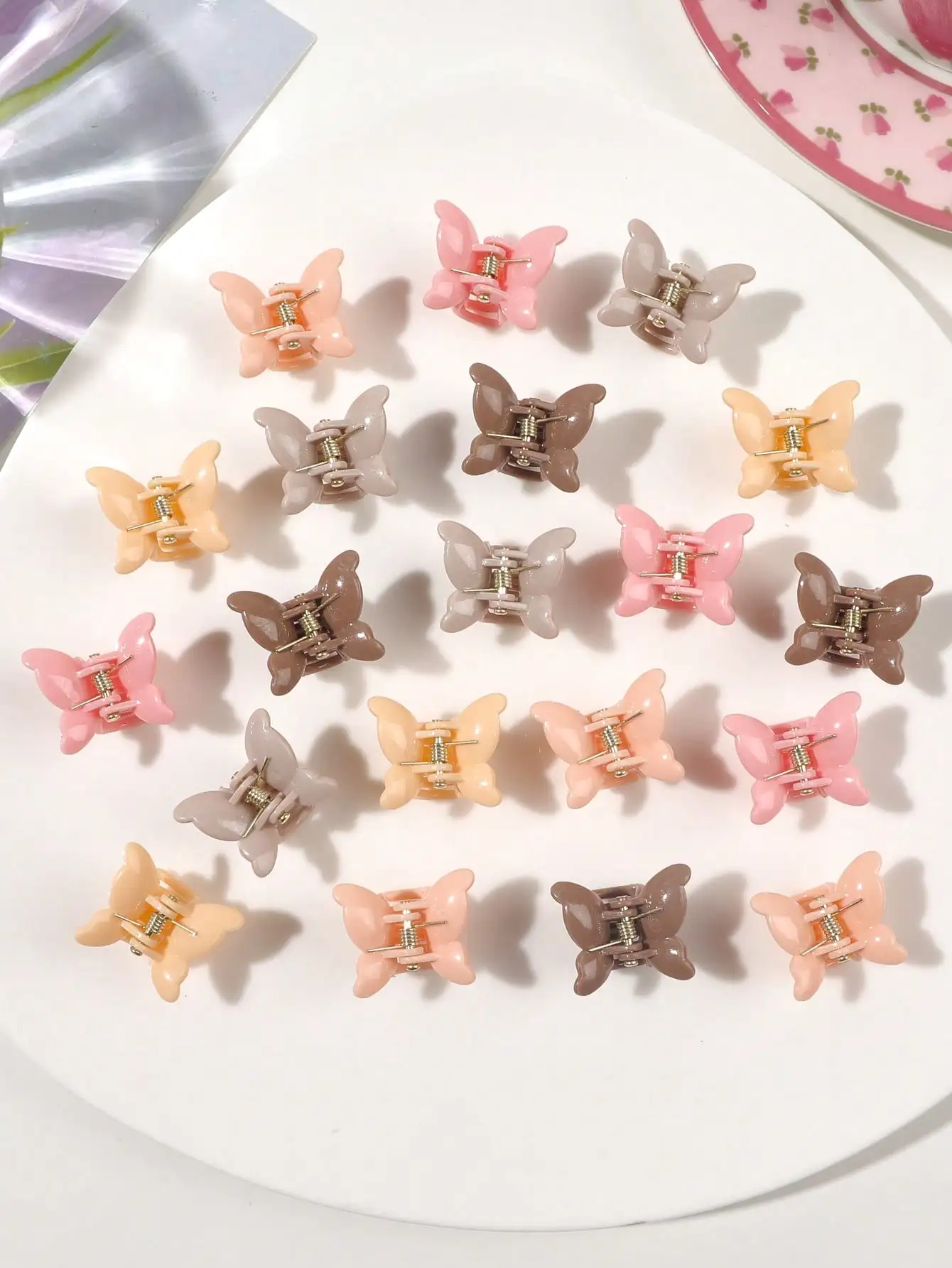 20 Packungen sortierte Haarspangen in Macaron-Farben mit Schmetterlingsmotiv, schöne Mini-Schmetterlings-Haarspangen, niedliche Sommer-Haaraccessoires für Frauen und Mädchen – Detail 4