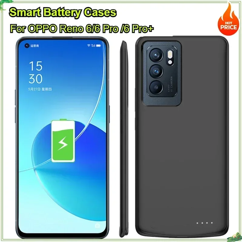 

10000mAh Battery Cases Portable Powerbank Cover for OPPO Reno 6 Pro Plus Power Bank Cover for OPPO Reno 6 Pro+ Charging Case