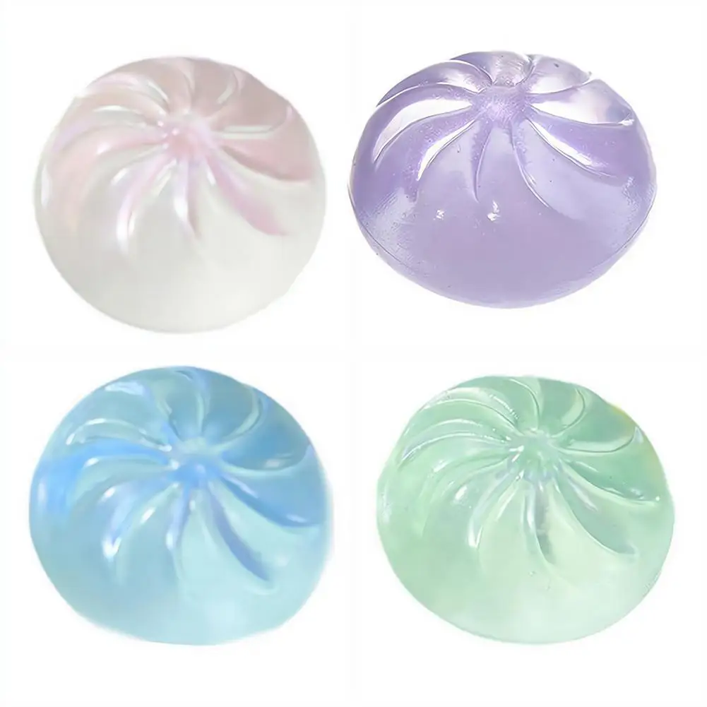4pcs Glitter Crystal Mud Ball Home Decor Party Favors Glitter Dumpling Squishies Cute Dough Sensory Stress Balls For Adults Kids