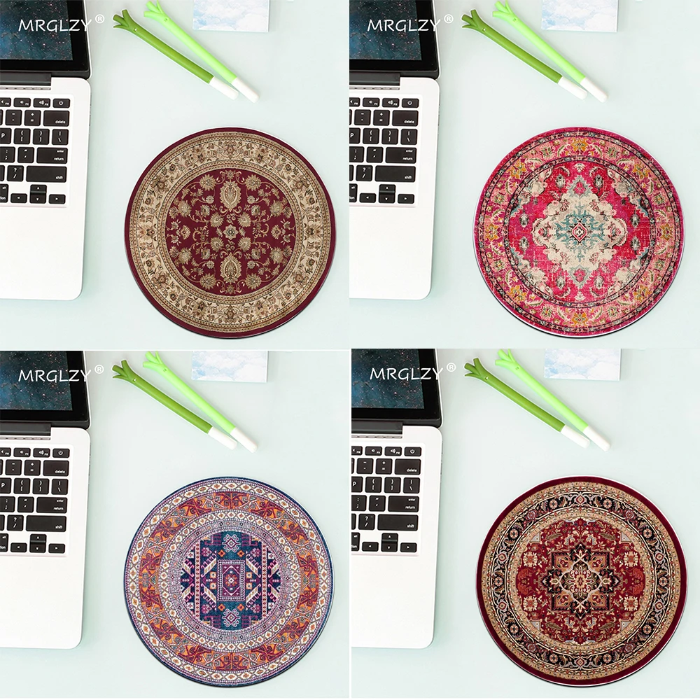 

Round Mouse Pad Persian Carpet Desk Mat Beautiful Pattern Mouse Mats Office Accessories Mouse Pads Computer Desks 20x20 Desk Pad