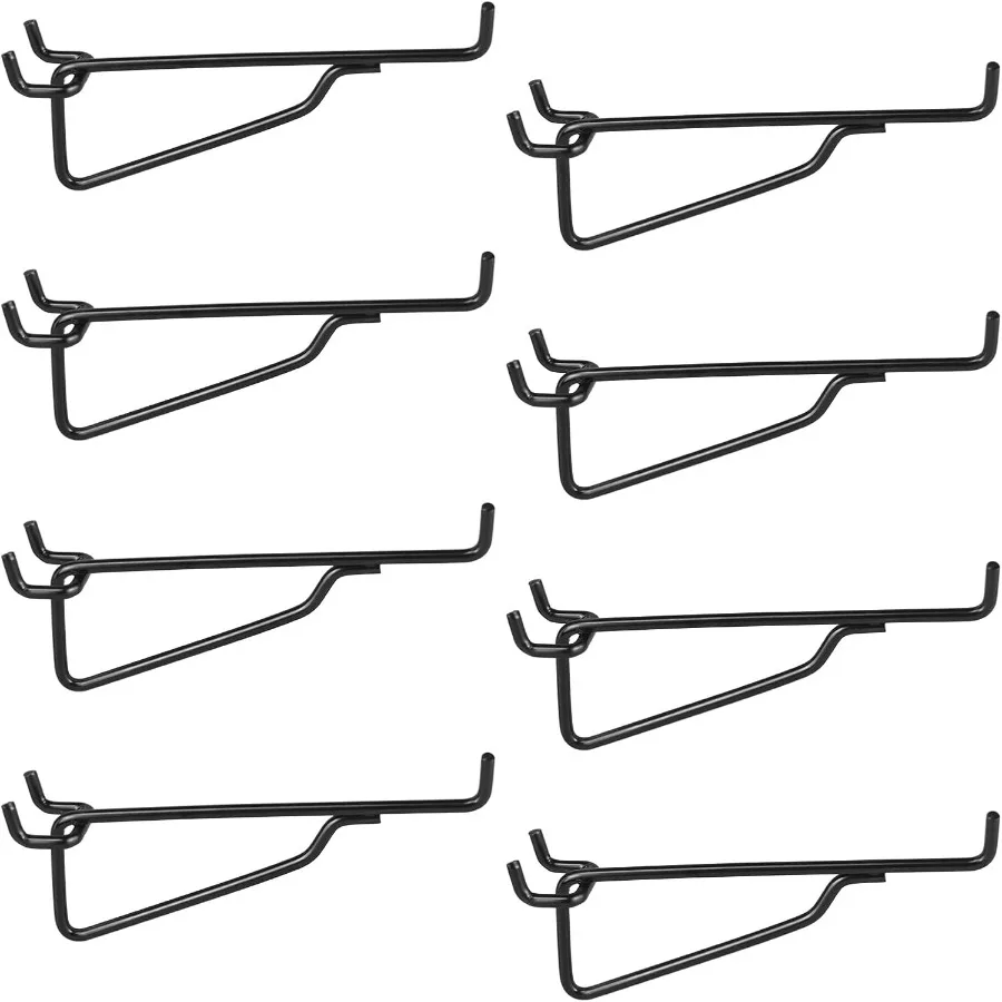 خطافات رف بيجبورد 8 عبوات 6 بوصة مجموعة خطافات معدنية سوداء 1 4 ih ملحقات منظم لوحة الوتد أرفف وسلال بين قوسين #1