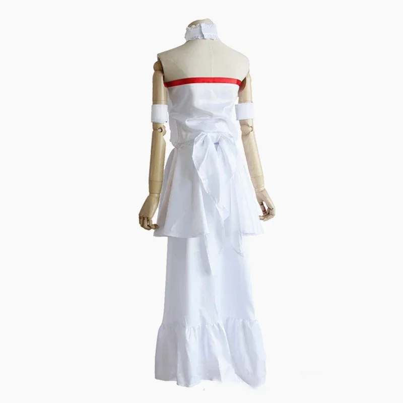 Gioco Anime Gioco di ruolo Costume Asuna Yuuki Set completo Donne Costumi Cosplay Abito bianco Gonna Vestito Halloween Orgy Party Clothi MN12