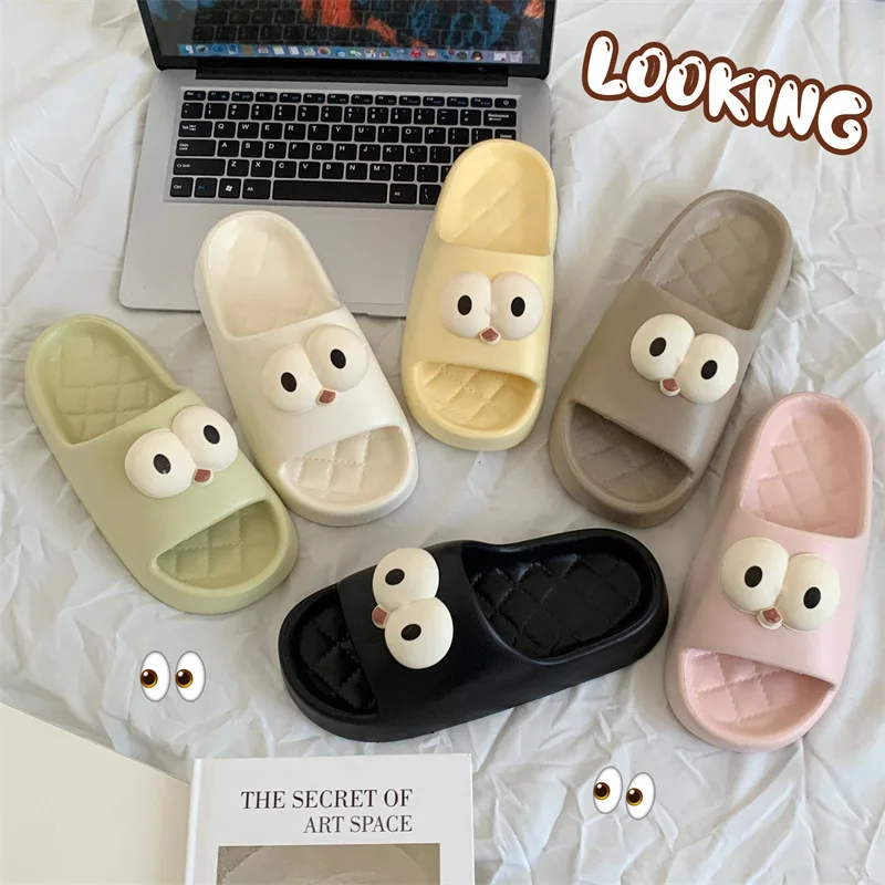 Couples Summer Slippers Kawaii Hot Dog House Shoes Platform Anti slip Bathroom Shower Men's Slippers Outdoor Beach Women's Shoes