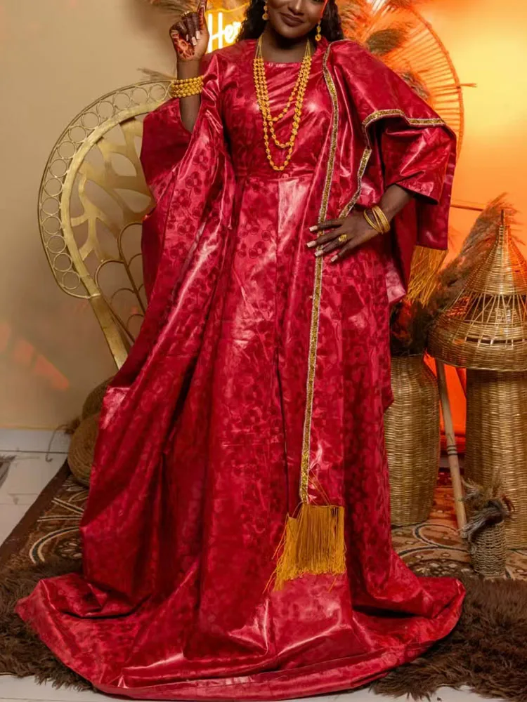 

Bazan Printed Evening Gowns - A Red Carpet Choice for Elite Feast, Featuring African Geometric Artistry