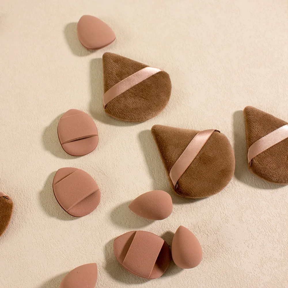 Venta al por mayor ﻿   Juego de esponjas cosméticas Multicolor, base en polvo suave, esponja de maquillaje, huevo, rosa, púrpura, accesorios de herramientas de maquillaje, 12 Uds.