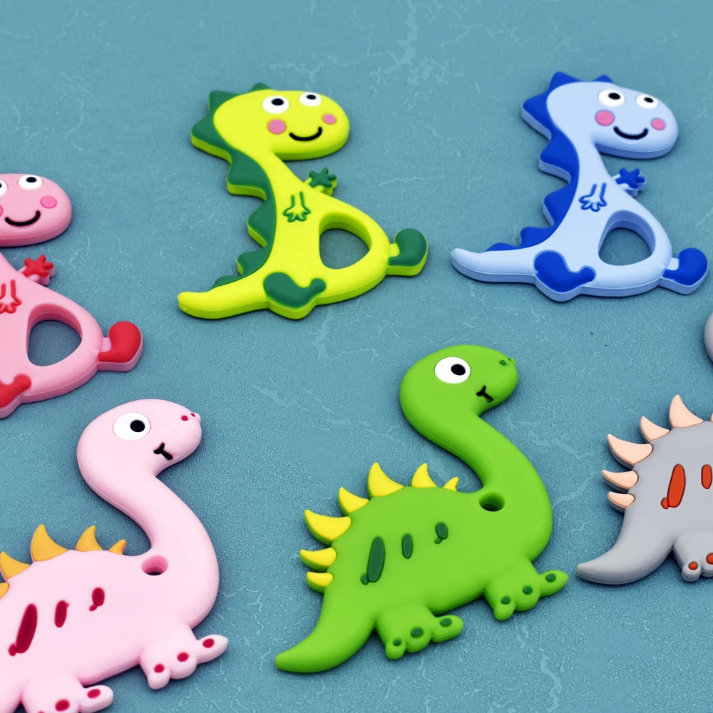 Food Grade Silicone Teethers Cartoon Animal Dinosaur Shaped Baby Teether Rodent Nurse Accessories For Newborn Baby